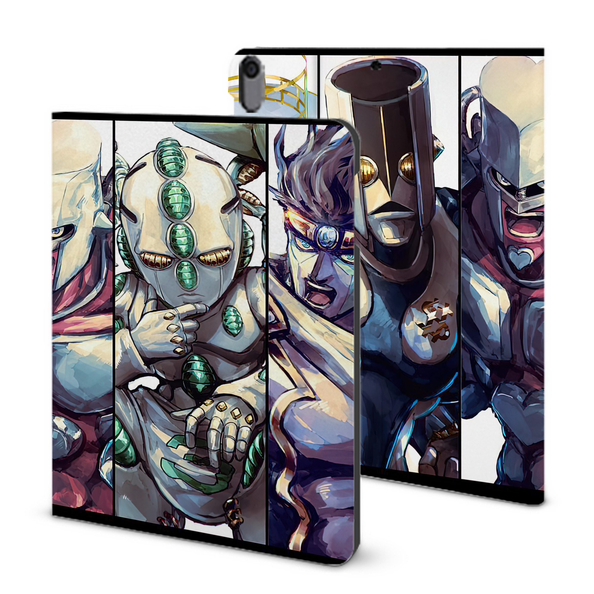 （画像用） ジョジョの奇妙な冒険 JoJo's Bizarre Adventure IPad ケース ブック型 PUレザー TPU 耐衝撃 軽量 薄型 ペン収納なし 全面保護 IPad 各モデル対応